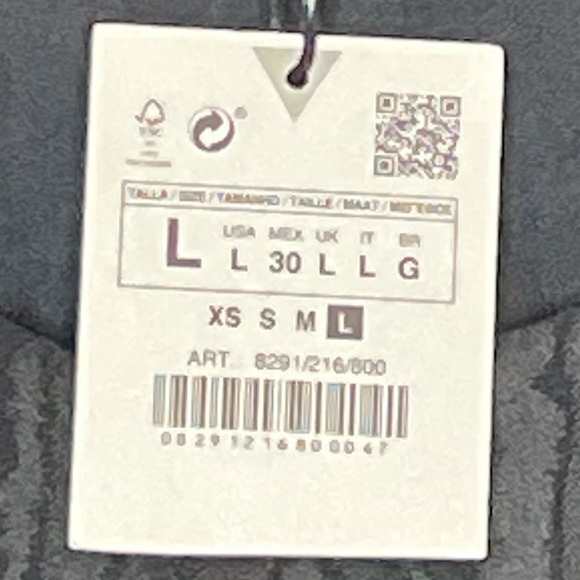 Zara Long Sleeved Crop Top - New with Tags - Black - Large - Picture 6 of 6